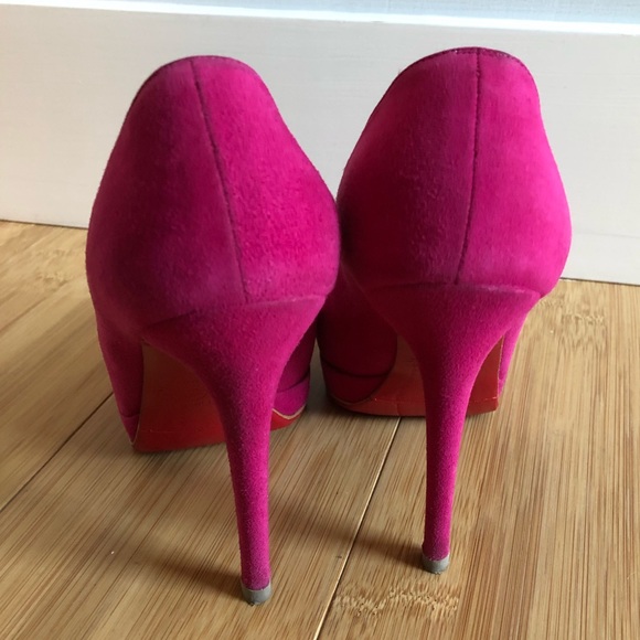 New Simple Fuchsia Suede Pumps 114mm - Picture 3 of 7